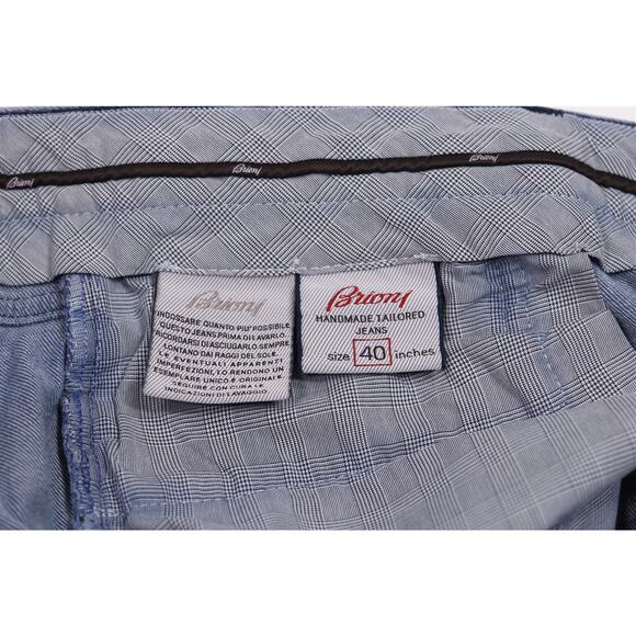 Brioni Mens Meribel Medium Wash Cotton Cashmere Stretch Jeans 38x27 - Picture 11 of 12